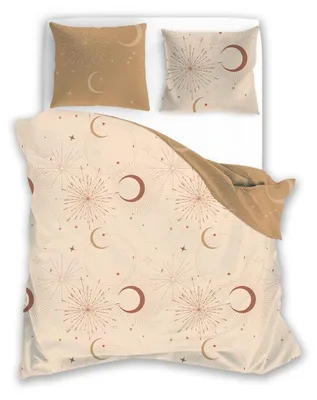 Produktbild von Bettwäsche, Satin-Bettwäsche, 100 % Baumwolle, hohe Qualität, Boho 160x200 10 Beige Galaxie