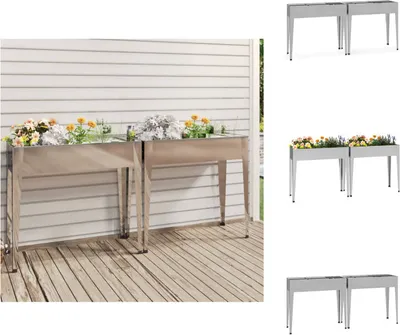 Immagine prodotto di vidaXL Fioriera 2 pz. Acciaio zincato - Vasi da fiori e fioriere