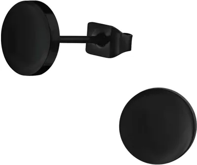 Produktbild von Titan Ohrringe Ohrstecker mit Kreis 4-8mm schwarz Größe - 8 mm