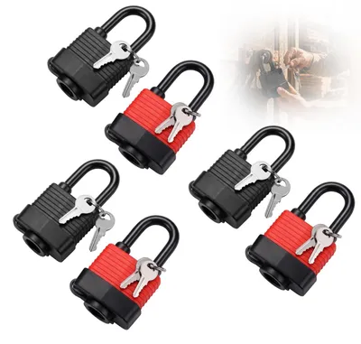 Productafbeelding van Weerbestendig Hangslot met Sleutels (6 Stuks)