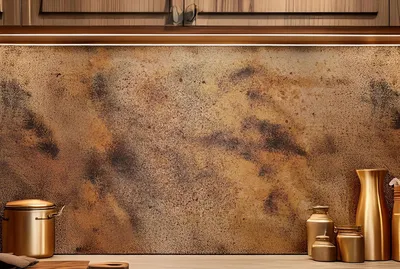 Zdjęcie produktu dla Metalowa grafika ścienna CopperAndCraft 120x60 cm, ręcznie wykonany mosiężny panel ścienny, panel ścienny do kuchni, nowoczesna dekoracja ścienna, produkcja europejska