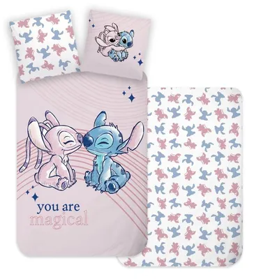 Produktbild von Bettwäsche Set BrandMac 140x200 cm Kinder Disney Stitch Baumwolle Mehrfarbig