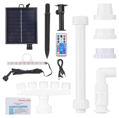 Produktbild von Solar Poolfontäne mit verstellbarem Wasserdruck - LED-Beleuchtung - 43x20 cm