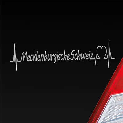 Produktbild von Auto Aufkleber Mecklenburgische Schweiz Puls Herzschlag mit Ferien Region Motiv 19x5 cm Silber Sticker Heckscheibenaufkleber