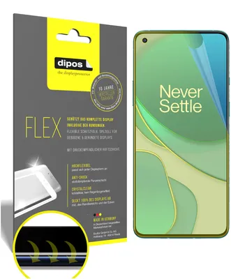 Obrázok produktu pre 2x ochranná fólia pre OnePlus 8T, 100% pokrytie displeja, dipos Flex