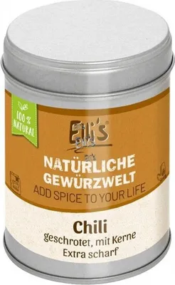 Produktbild von Chili geschrotet mit Kern, extra scharf - Ellis Gewürz