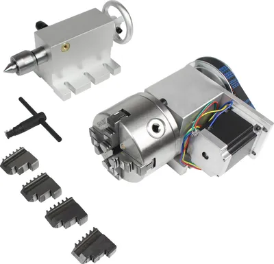 Immagine prodotto di CNC a 4 assi, pinza a 4 mandrini, kit contropunta, 4JawK12-100mm