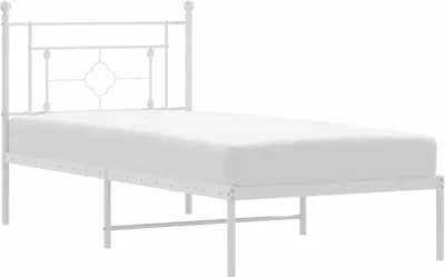 Produktbild von vidaXL Bettgestell mit Kopfteil Metall Weiß 100x200 cm