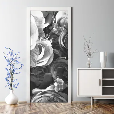 Produktbild von Dekorative Türtapete Türposter Tür dekoration selbstklebend Türaufkleber Retro Rosen Design 77 x 200 cm