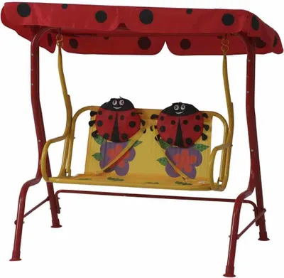Produktbild von Hollywoodschaukel >Marie< in rot, gelb - 75x118x115 (BxHxT)