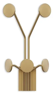 Zdjęcie produktu dla CALICOSY – wieszak ścienny z 5 haczykami z metalu w kolorze złotym, wys. 40 cm – GIRAFFE