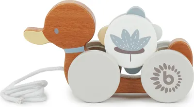 Produktbild von Bieco Nachziehente Holz | Nachziehspielzeug ab 1 Jahr | Süßes Nachziehtier aus Holz | Baby Spielzeug Holz Ente zum Nachziehen | Ziehtiere Holz ab 1 Jahr | Holzspielzeug Nachzieh-Ente mit Zahnrad