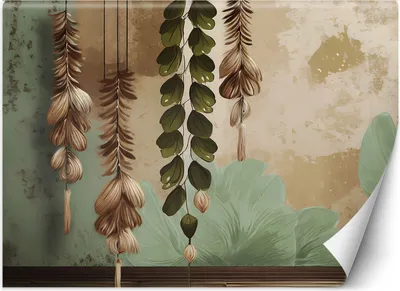 Produktbild von Vlies fototapete Hängende Vintage-Blätter 100x70 cm Feeby Beige inkl. Kleber einfache Montage