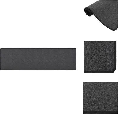 Image de vidaXL Tapis Anthracite 80x300 cm - Tapis