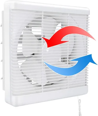 Imagen del producto de Ventilador de instalación, ventilador de extracción, 300 m³/h, diámetro 150 mm, reversible de 2 vías, alto caudal de aire, ventiladores de montaje en pared, utilizados para ventilación