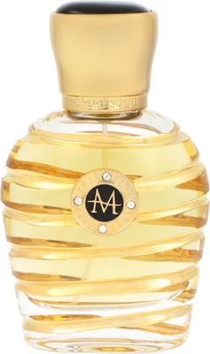 A close-up studio shot of a perfume bottle.
