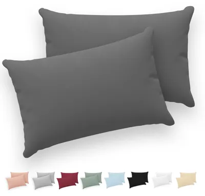 Zdjęcie produktu dla Twinzen - Poszewka na poduszkę 40x70 cm - zestaw 2 sztuki - 100% bawełna - antracyt