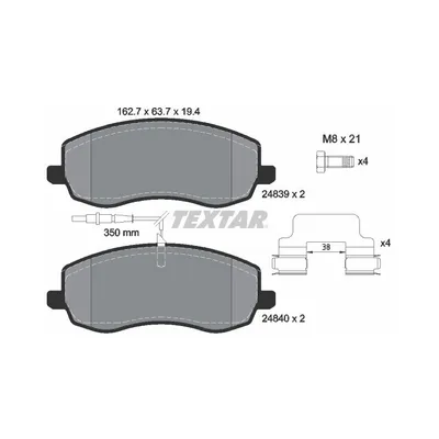 Produktbild von Textar Bremsbeläge Citroen Fiat Lancia Peugeot für Citroen C8 Fiat Ulysse Lancia Phedra Peugeot 807