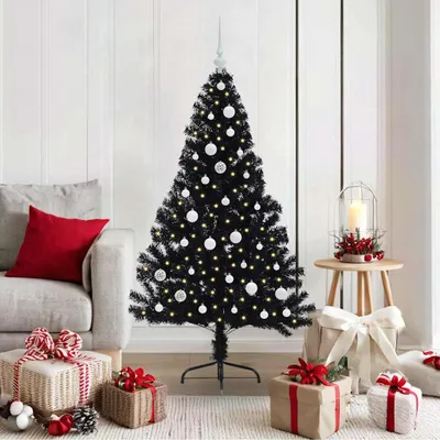 Immagine prodotto di Maison Exclusive - Albero di Natale artificiale preilluminato Nero 150 cm PVC