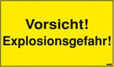 Produktbild von Warnschild - VORSICHT Explosionsgefahr - Gr. ca. 25 x 15 cm - 308400