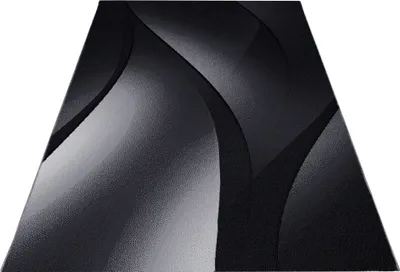 Produktbild von Kurzflor Teppich Wohnzimmer Schwarz 240x340 Rechteck Ombre Design aus Polypropylen