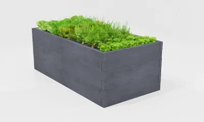 Produktbild von Beton Gemüsegarten form 1 Typ H-81cm - Modulares Hochbeet - Betongemüse in Holzoptik - Blumenkasten - Gemüsebeet - 250 x 128 x 81 cm - Antrazit