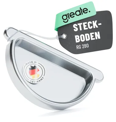 Obrázek produktu pro Konec svodové trubky, pozinkovaný, s gumovým těsněním, pro svodové trubky o průměru 280 mm – vyrobeno v Německu – spodní část s polokruhovým profilem