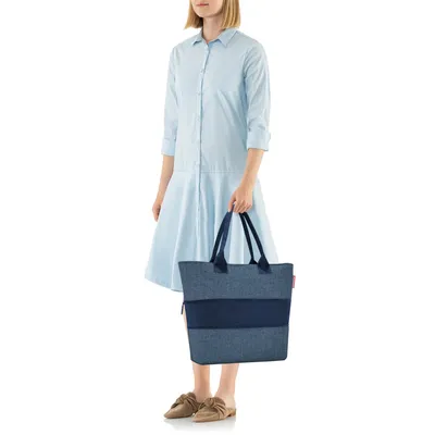 Produktbild von reisenthel shopper e1, Einkaufstasche, Shopper, Tragetasche, Tasche, Polyestergewebe, Twist Blue, 12 L/18 L, RJ4027
