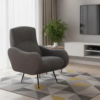Immagine prodotto di Lasnigo - Poltrona, 70x100x98h cm Grigio, Braccioli Italy