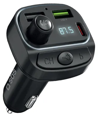 Produktbild von SBS 30W-FM-Autoladegerät Mit Power Delivery, Einem USB-C-Anschluss, Zwei USB-A-Anschlüssen Und Drahtloser Audioverbindung, KI-generiertes Bild