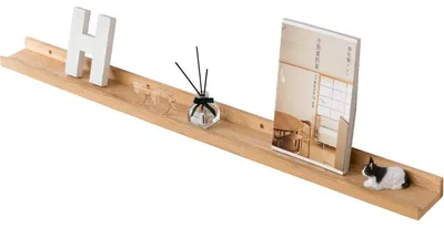 Immagine prodotto di Mensola in legno di quercia, 80 cm, per parete, massello, sospesa, 80x10 cm, finitura naturale