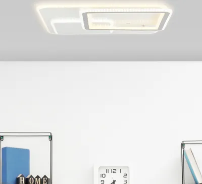 Produktbild von BRILLIANT LED Deckenleuchte Savare |   moderne und dekorative Wandleuchte | 50x50cm | weiß/grau | CCT | Fernbedienung  | 6100 lm | 3000 - 6500 K