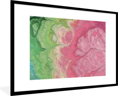 Produktbild von MuchoWow® Gerahmtes Poster Farbe - Kunst - Psychedelisch 90x60 cm - Poster mit Schwarzem Bilderrahmen Wandposter Rahmen Foto Bilder - Wanddekoration - Fotos