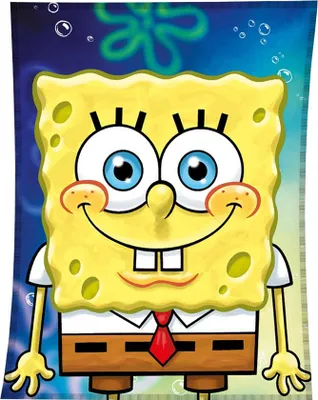 Zdjęcie produktu dla Niebieski kocyk dziecięcy SpongeBob Smile