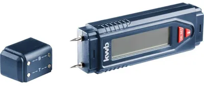 Produktbild von Feuchtigkeitsmessgerät Holzfeuchtemessgerät Wandfeuchtemessgerät - LCD-Display mit LED-Licht - 9 V Batterie - Für Holz und Baustoffe - Mit Funktionstest