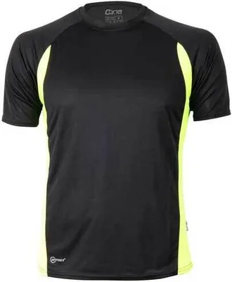Immagine prodotto di CONA SPORTS CS02 | Maglietta sportiva Racer Tech + Oeko-Tex - Colore: Nero/Giallo chiaro - Taglia: XL