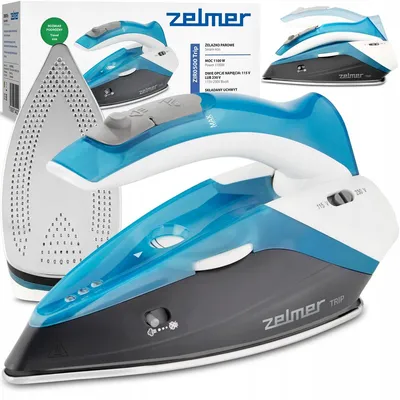Produktbild von Zelmer ZIR0500 Trip 1100 W Dampfbügeleisen, zusammenklappbar, für unterwegs, blau