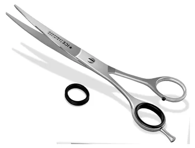 Produktbild von Gebogene Hunde-Haarschere 8 Zoll mit Mikroverzahnung