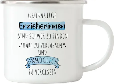 Produktbild von Großartige Erzieherinnen Sind Schwer Zu Finden Emaille Tasse Danke Geschenk Hart Zu Vergessen