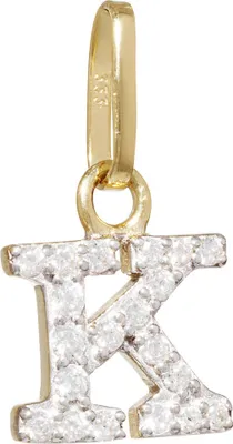 Produktbild von Kettenanhänger Buchstabe K 2-Farbig 333 Gelbgold 8 Karat rhodiniert mit Zirkonia