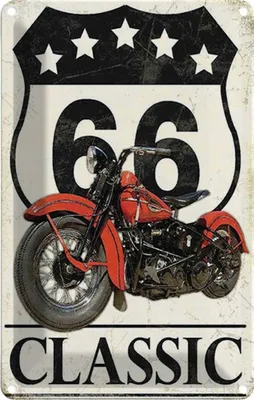 Produktbild von vianmo Blechschild 30x20 cm Motorrad classic 66 5 Sterne
