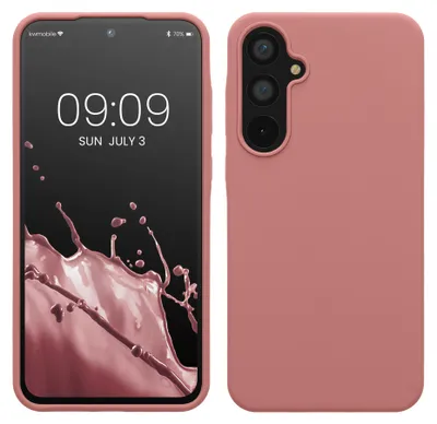 Produktbild von kwmobile Handyhülle für Samsung Galaxy A55 5G Hülle - Case Silikon - Kabelloses Laden - Schutzhülle Cover in Winter Rose