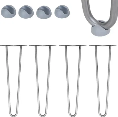 Produktbild von Tischbeine 4x Hairpin 45 cm Haarnadelbeine Stahl Gestell Möbelfüße Tischkufen