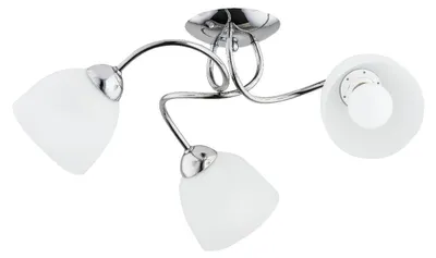 Obrázok produktu pre Stropné svietidlo SILIA, chrómovo-biele, 3xE27x15W, kov, rozmery: 25x60x60 cm, IP20, Alfa