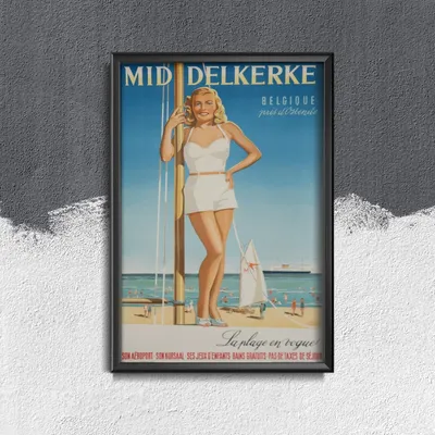 Produktbild von Poster - Canvas - Leinwand - 29,7 cm x 42 cm - Middelkerke Belgique