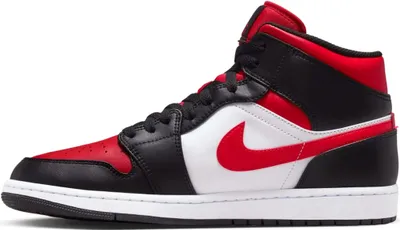 Produktbild von Nike Air Jordan 1 Mid White Black Red - EU 42,5