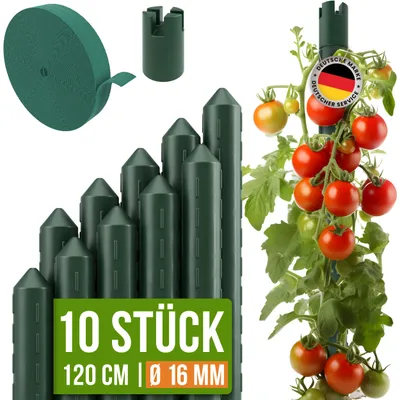 Produktbild von TTL GARDEN Rankstäbe 10er Set 120cm 16mm extra stabil + Klettband