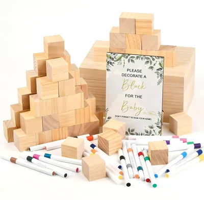 Immagine prodotto di Set di costruzioni in legno con 78 pezzi, inclusi tasselli e scatola per la conservazione