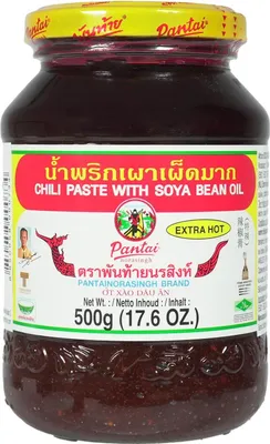 Produktbild von Pantai Nam Prik Chili Paste mit Sojaöl EXTRA HOT 500g Ot Xao