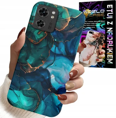 Zdjęcie produktu dla Etui Do Motorola Edge 40 - Niebiesko Zielony Marmurek Plecki Wzory